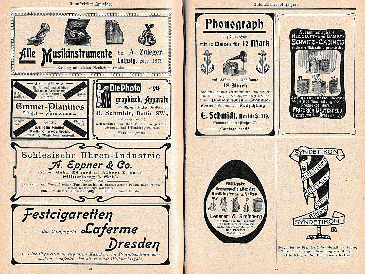 Wie dazumal ... Werbung von 1904 ...