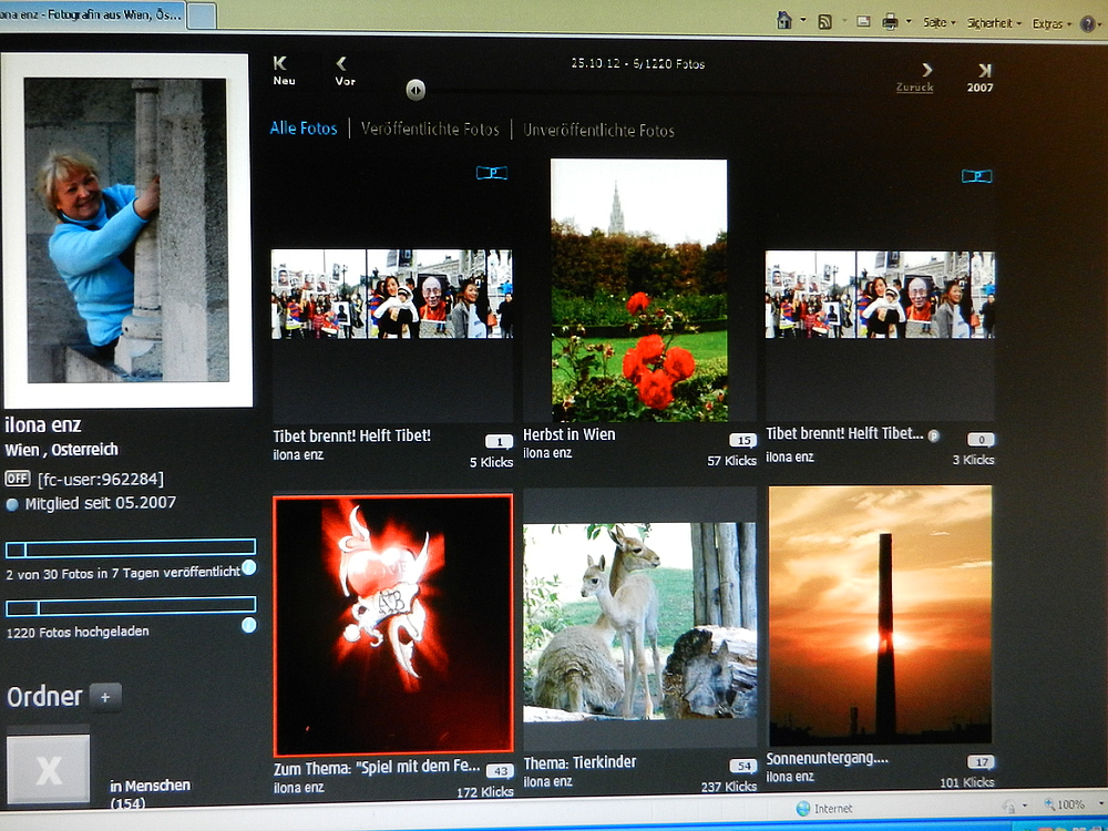 Wie ich meine Foto- Seite sehe!