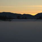 Wie viele Automobile sind im Nebel zu sehen?