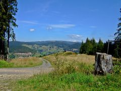 Wiedener Eck: Rollspitzlift, Ausstieg Bergstation 1110m NN mit Feldbergmassiv im Hintergrund