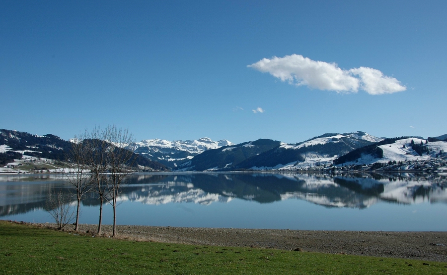 Wieder Winter über dem Sihlsee