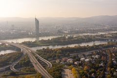 Wien Donau City - Donaupark - Donauturm - View from Donauturm with Millennium Tower - 06