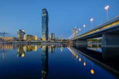 Wien Insel - View on Donau City with DC Tower - 03