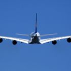 "Wien" von hinten - Der neueste Lufthansa A380 im Steigflug über Hamburg