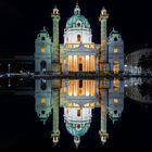 Wiener Karlskirche bei Nacht