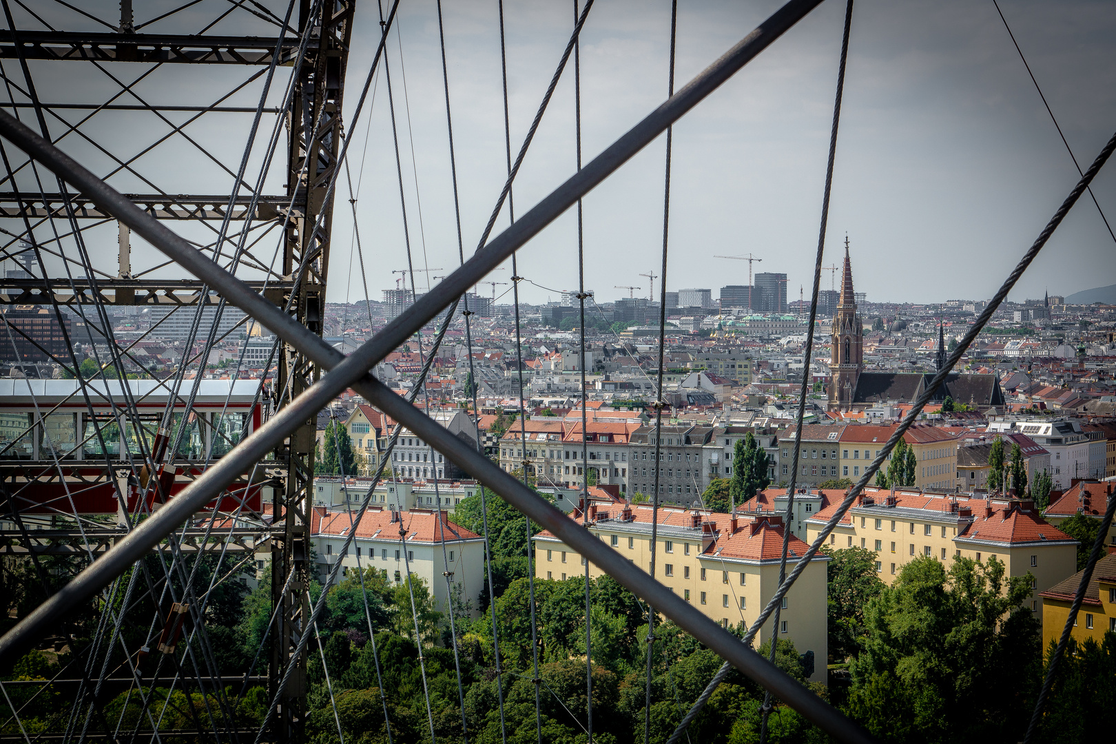 Wiener Riesenrad mit Blick auf Wien