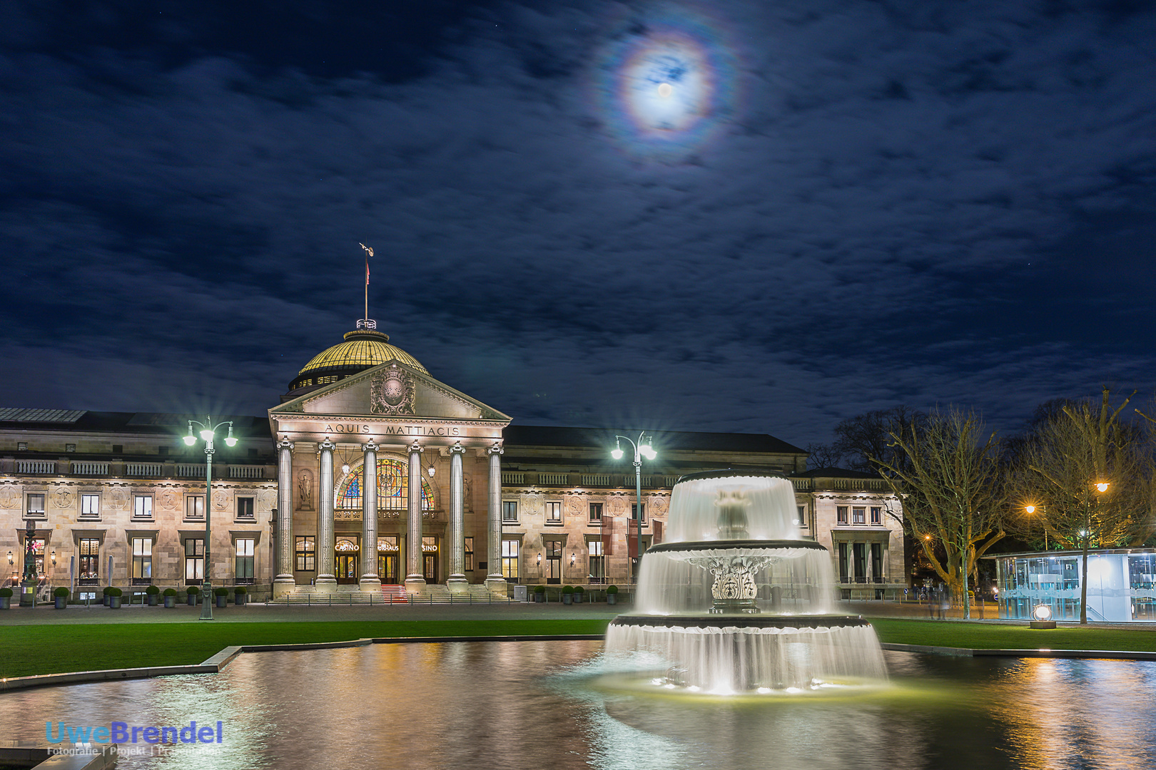 Wiesbaden, Kurhaus, Bowling Green Foto & Bild techniken, nachtaufnahmen, aufnahmetechniken