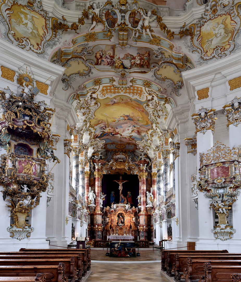 Wieskirche in Steingaden Blick in den Chor