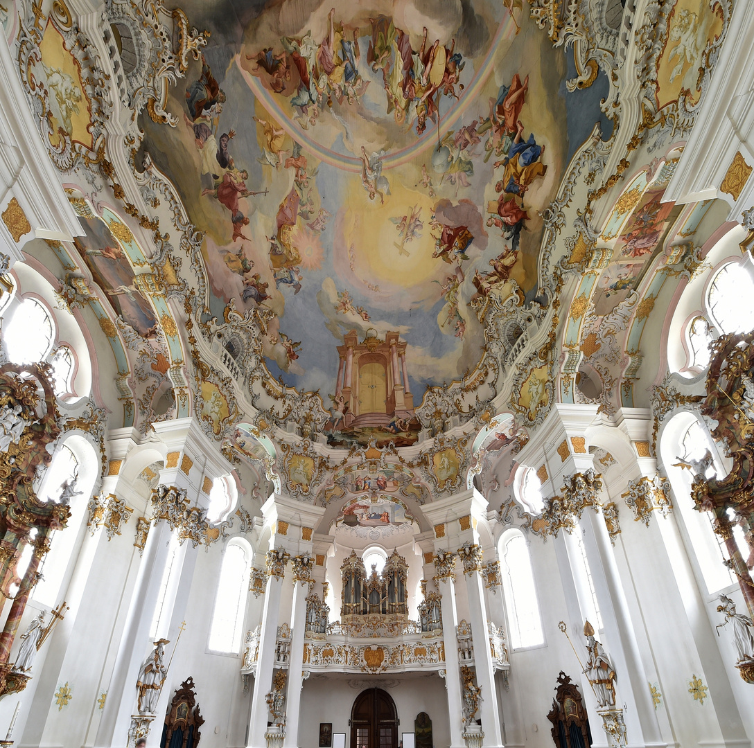 Wieskirche in Steingaden Blick zur Orgel