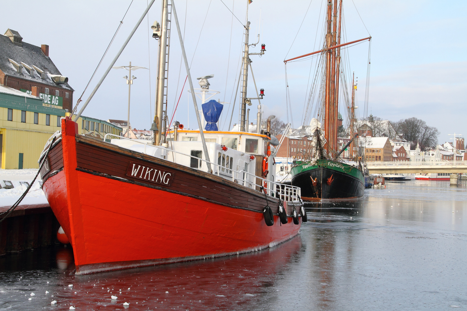 Wiking und Pippilotta im Museumshafen Kappeln an der Schlei