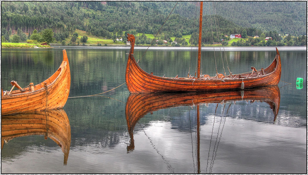 Wikingerschiffe auf dem Bjørkedalsvatnet: Norwegenreise 2012 (HDR)