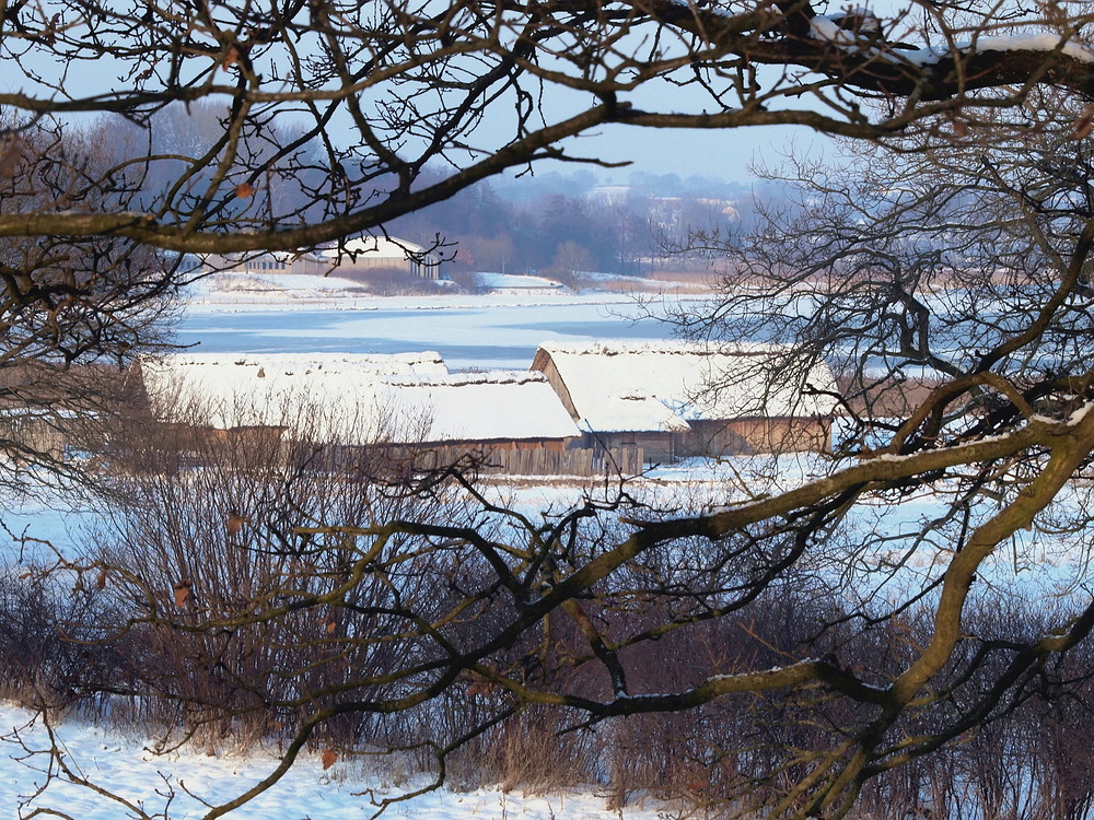 Wikingerstadt Haithabu ( Busdorf ) im Winterschlaf