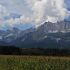 Wilder Kaiser in Tirol von einem Feld Nähe Kitzbühel 