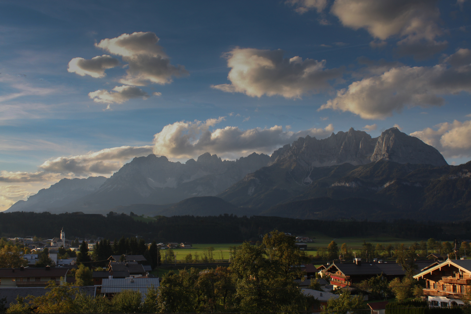 Wilder Kaiser vom Hotelzimmer aus