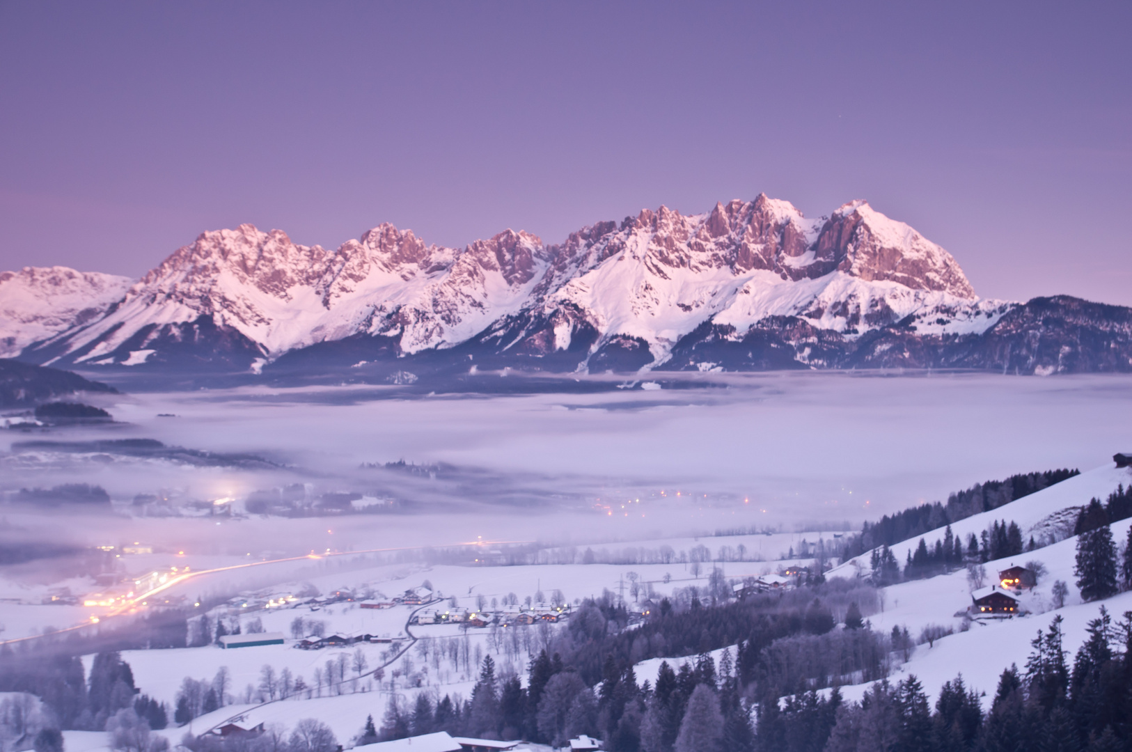 Wilder Kaiser vor dem Sonnenaufgang