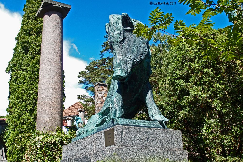 Wildschweinskulptur im Millesgarden