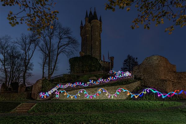 Wilhelmsturm in Dillenburg mit Lightpainting