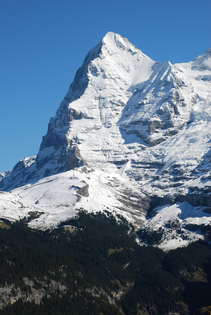 Willkommen zum Klettern am Pyramidengipfel Eiger/Schweiz