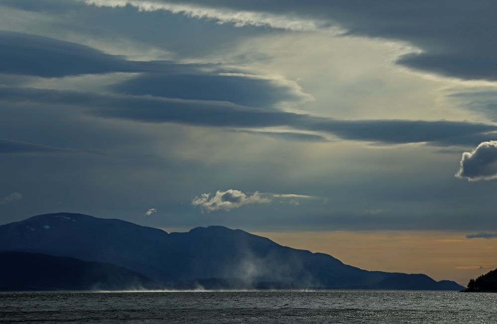 Wind auf dem Fjord