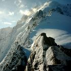 Wind blows chill on the Aiguille Verte (4122 m)