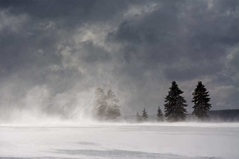 Wind, Schnee und Eiseskälte