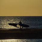 Wind-Surfen am Abend