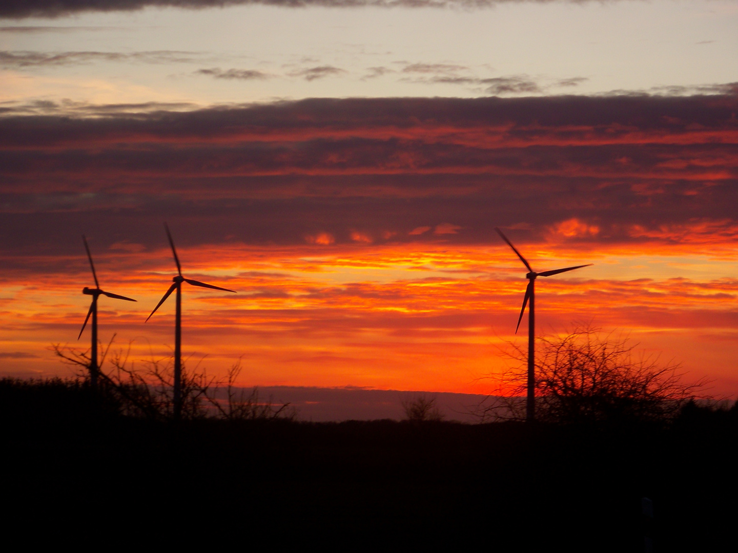 Windenergie im Sonnenuntergang