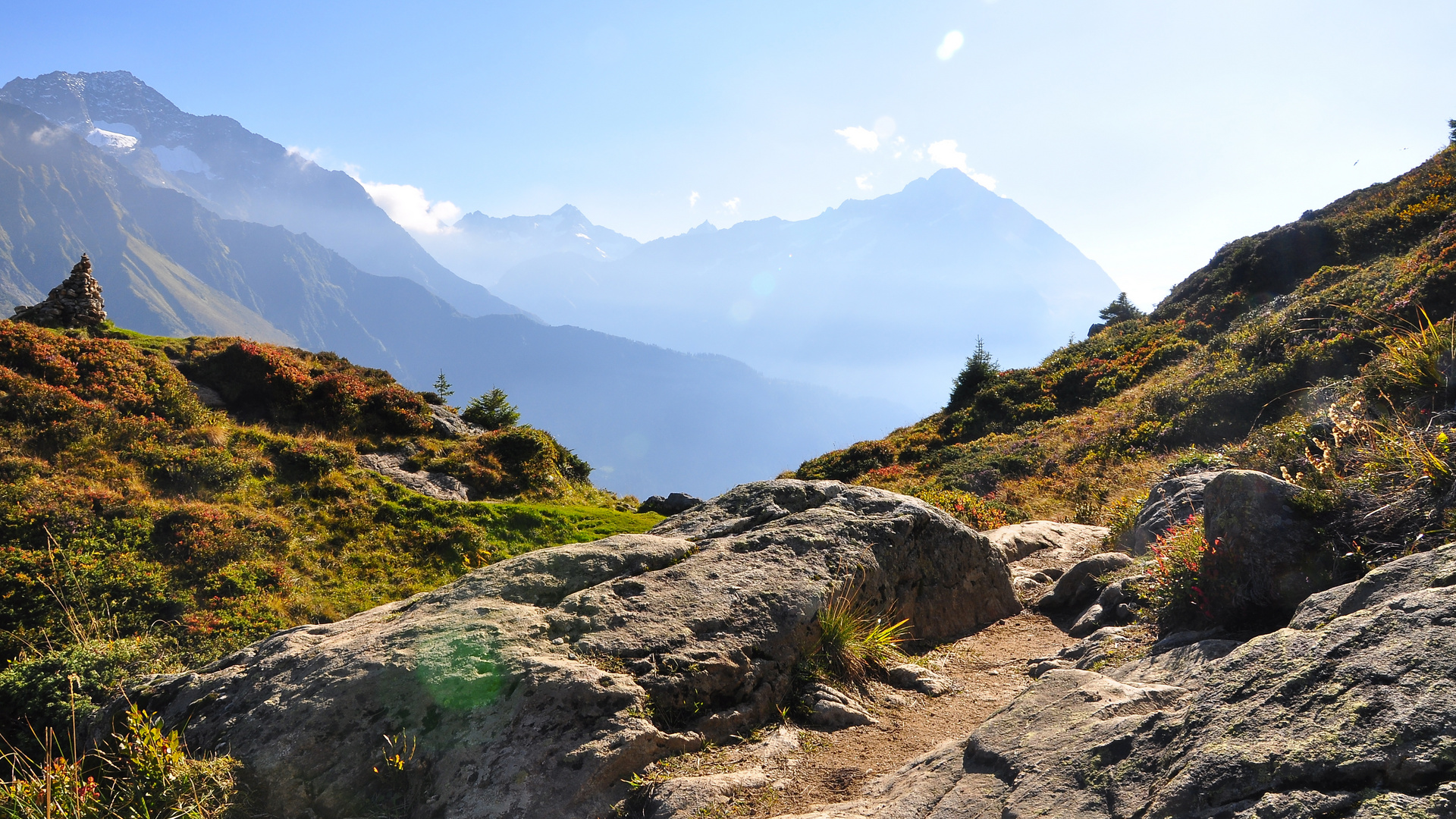 Windgällenweg mit Steinmandli, Maderanertal