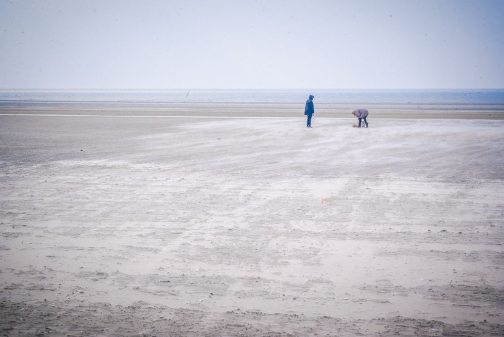 Windiger Strandspaziergang