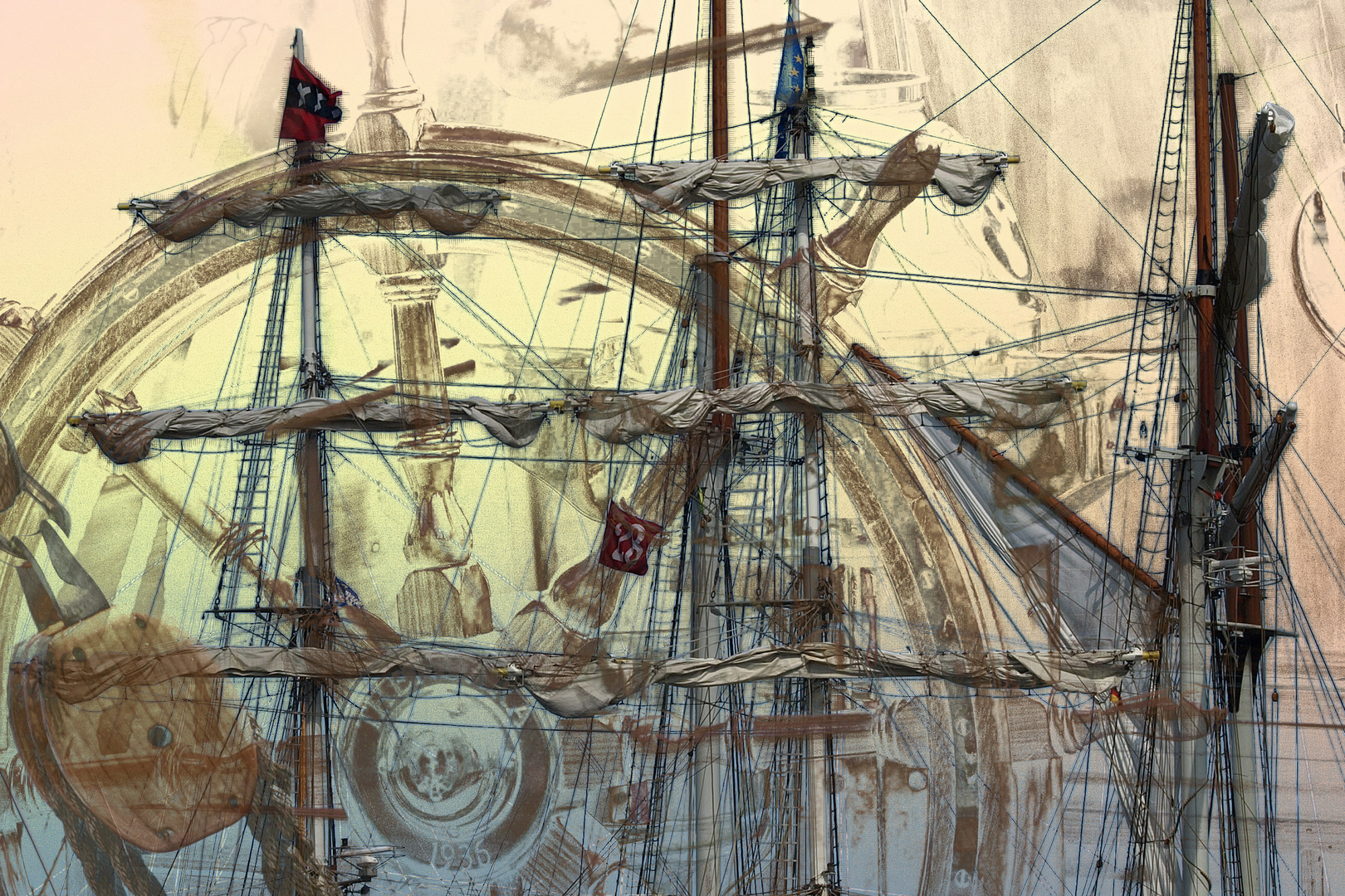 Windjammer Foto & Bild bearbeitungs techniken, digitale gemälde