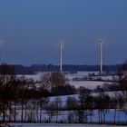 Windkraft in der Abenddämmerung