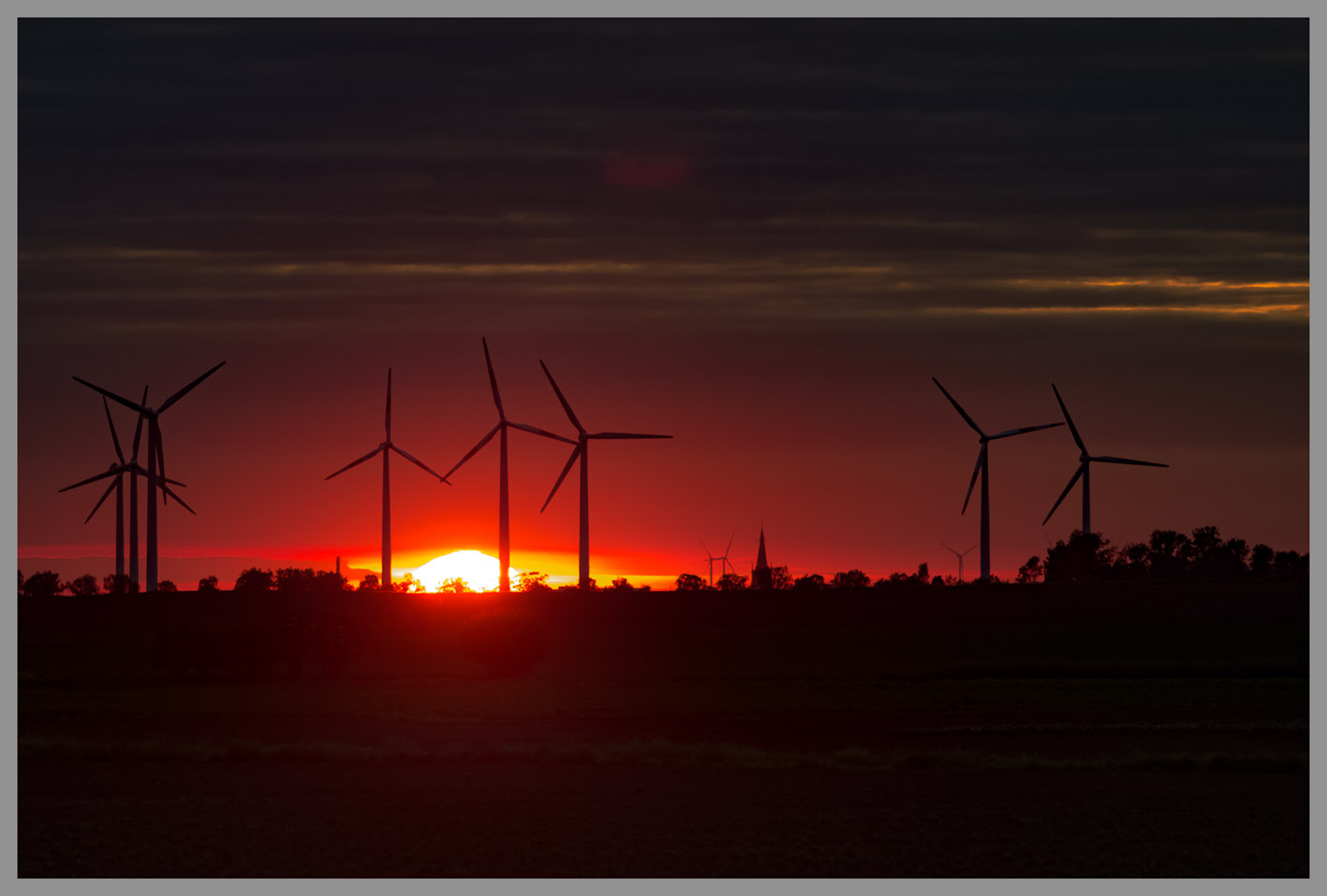Windkraft-Sonnenuntergang