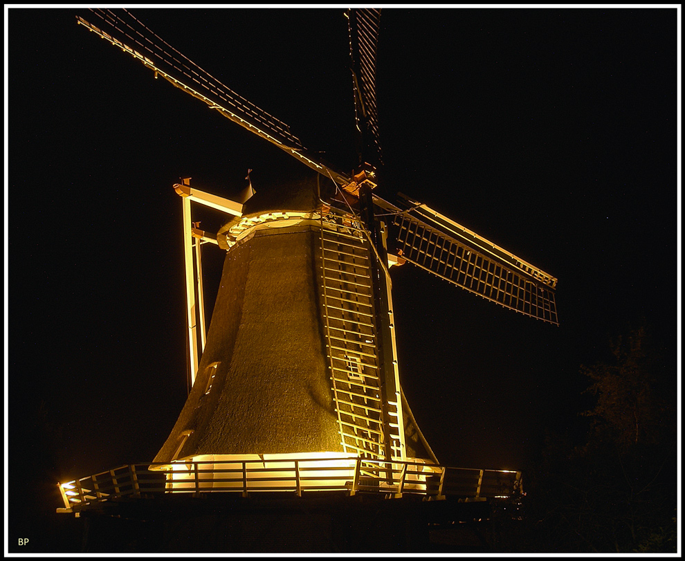 Windmill at night