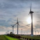 Windmills near Emden, Europe, Germany, North Sea