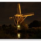 Windmühle an der Amstel bei Nacht