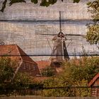 Windmühle auf Holz