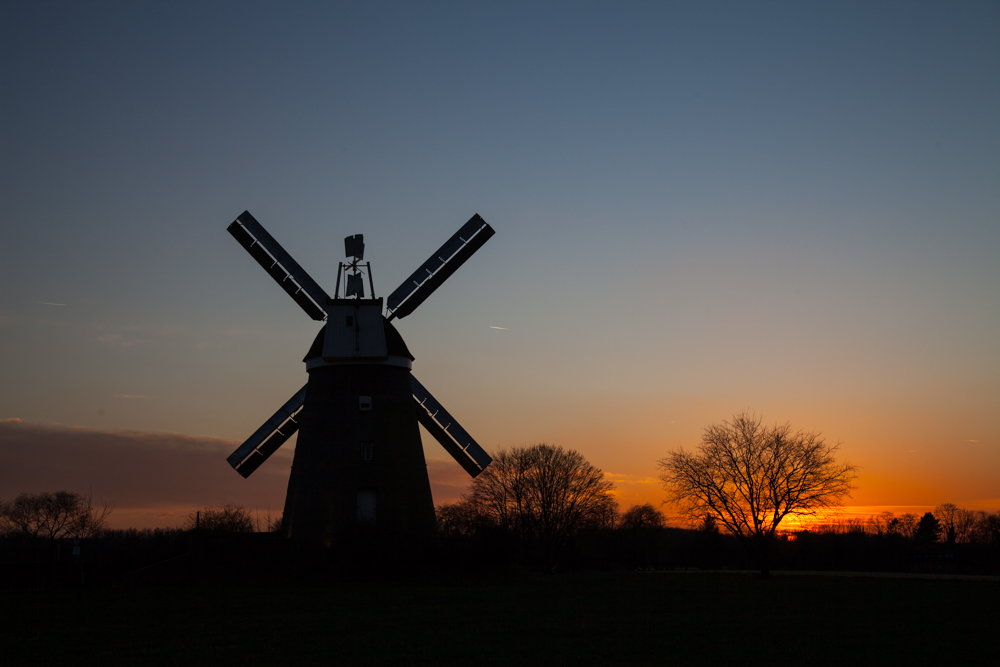 Windmühle Breberen im  Sonnenuntergang