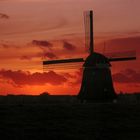 Windmühle im Abendrot