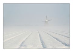 windmühle im schnee