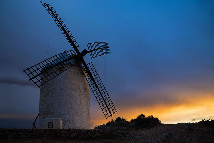 Windmühle in der Abendsonne