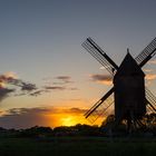 Windmühle in Sonnenuntergang