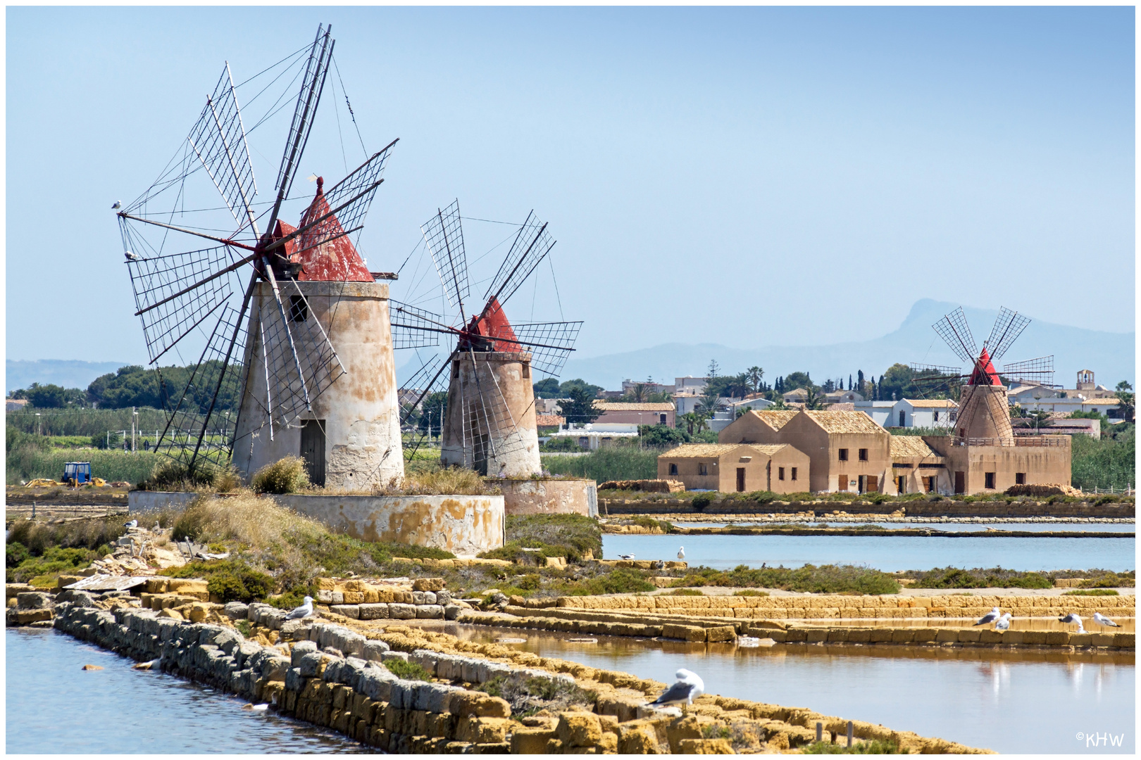 Windmühlen der Salinen von Marsala (Sizilien)