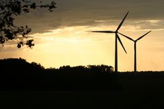 Windmühlen im Licht