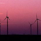 Windmühlen im Sonnenuntergang