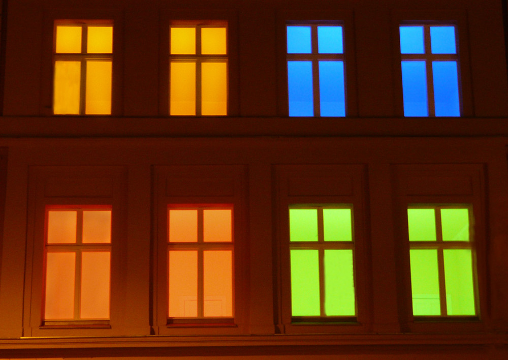 Windows by night in Berlin/Weißensee