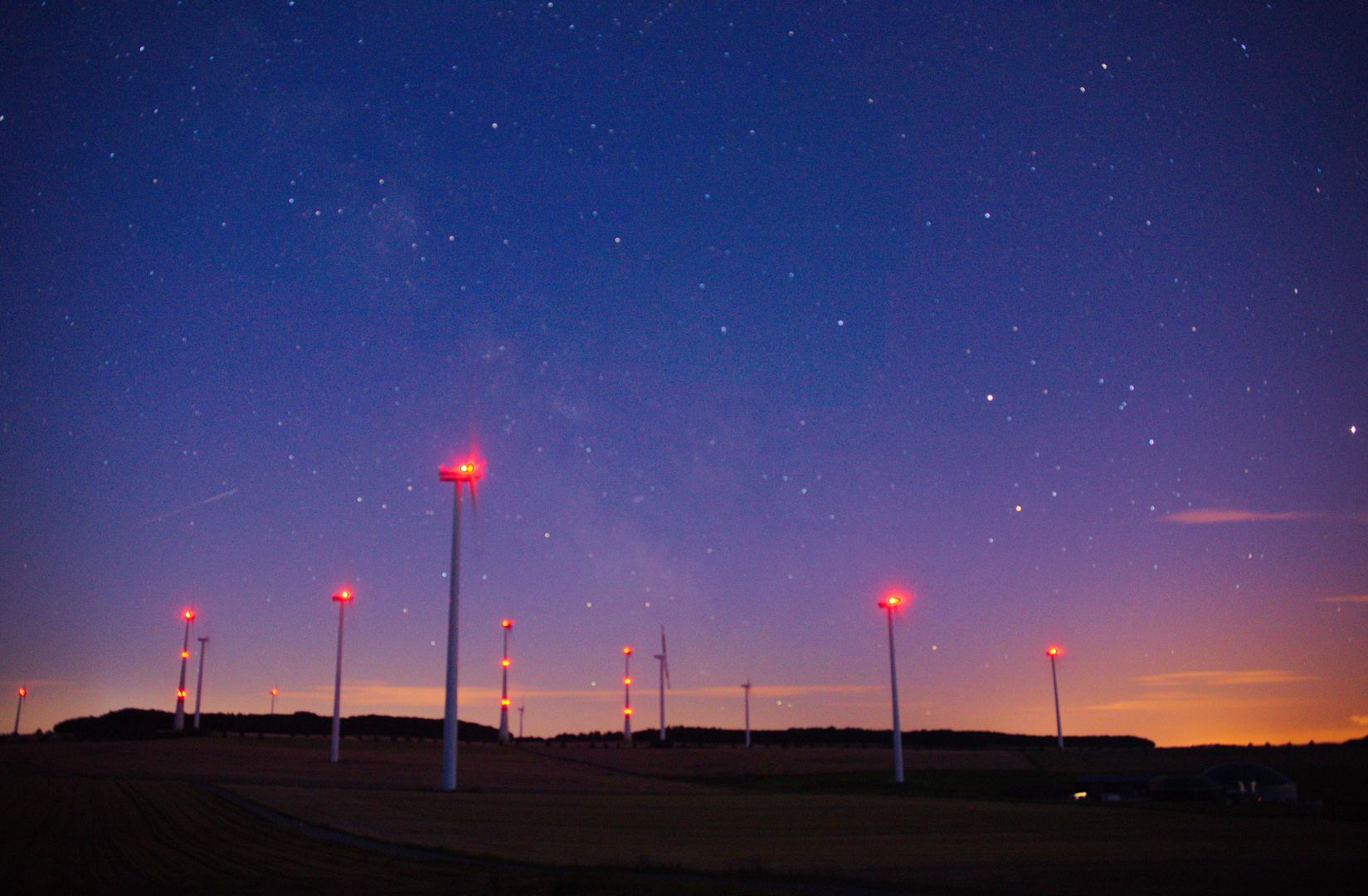 Windpark bei Nacht ...