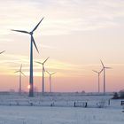 Windpark bei Sonnenaufgang