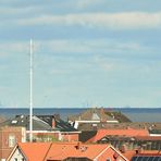 Windpark "Borkum Riff" in Richtung Helgoland, gesehen vom Dach der ehem. Signalstelle auf Borkum
