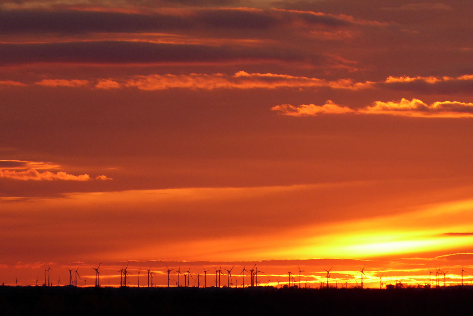 Windpark im Abendrot