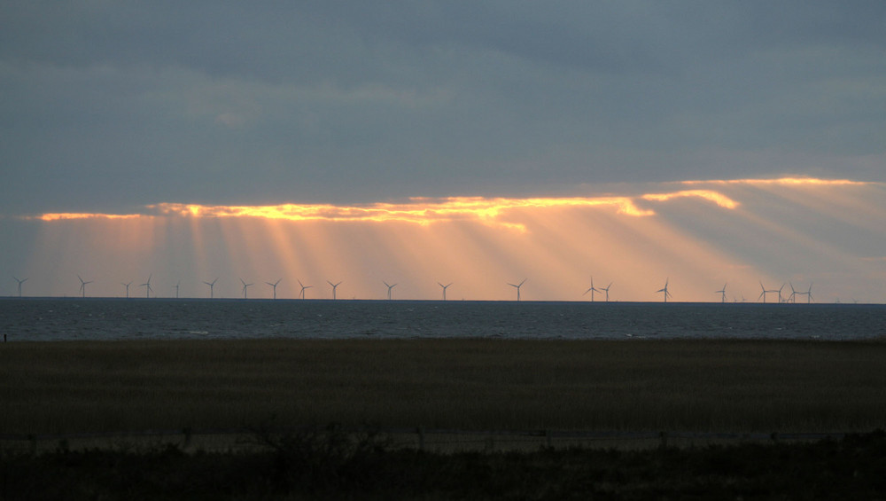 Windpark über dem Watt